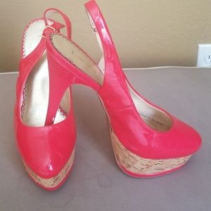 Red BeBe Platform Shoes